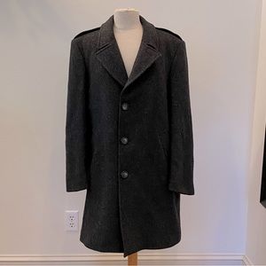 John Christian Collection International Mens Charcoal Gray Wool Coat / Size L